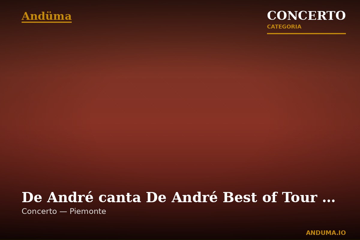De André canta De André Best of Tour 2026