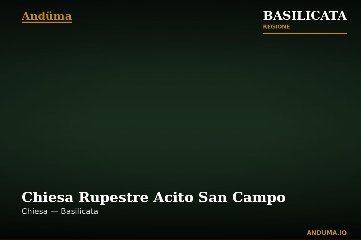 Chiesa Rupestre Acito San Campo — Punto di interesse a Matera, Matera