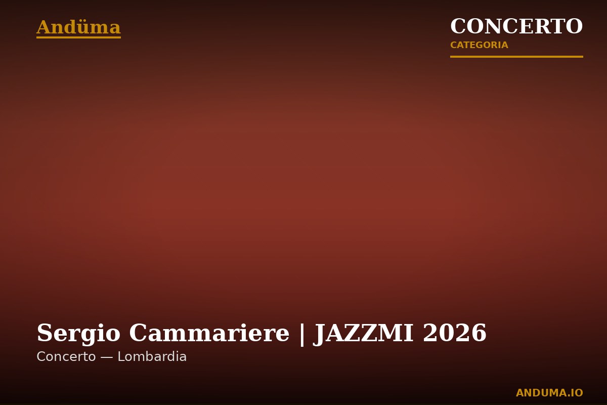 Sergio Cammariere | JAZZMI 2026 — Evento a Milano, Milano