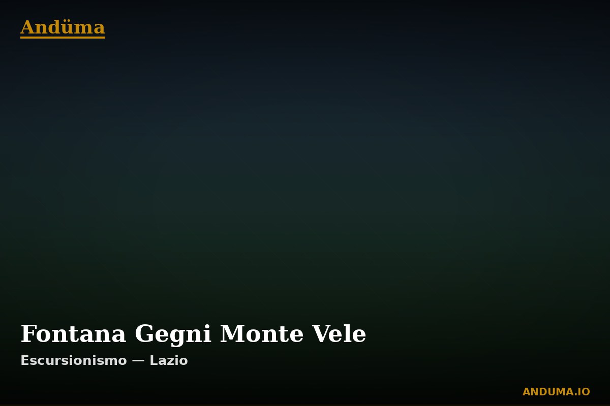 Fontana Gegni Monte Vele — Punto di interesse , Piedmont